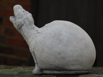 Skulptur Dino aus Ei, schöne verspielte Statue, Stein, weiß/grau