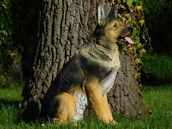 Gartenstatue Deutscher Schäferhund, Statue Hund, detailliert, Polystone