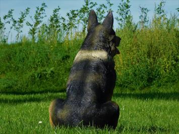 Gartenstatue Deutscher Schäferhund, Statue Hund, detailliert, Polystone