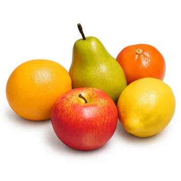 Kunstfruit set – appel, peer & citrusfruit – 5-delig