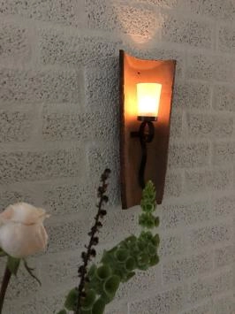Lampe à vent tuile antique, bougeoir, tuile, avec support mural pour bougie