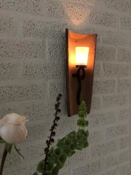 Lampe à vent tuile antique, bougeoir, tuile, avec support mural pour bougie