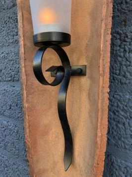 Lampe à vent tuile antique, bougeoir, tuile, avec support mural pour bougie
