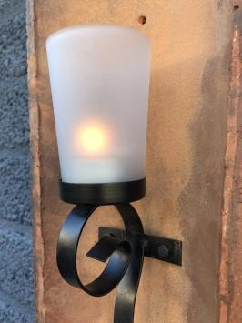 Lampe à vent tuile antique, bougeoir, tuile, avec support mural pour bougie