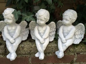 Set van 3 kleine engelen - lot van 3 - steen - 20 cm