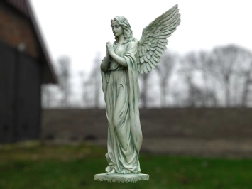 Ange en prière - polystone statue - 96 cm - peint à la main