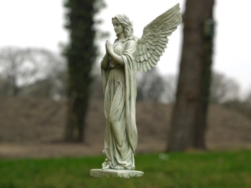 Ange en prière - polystone statue - 96 cm - peint à la main