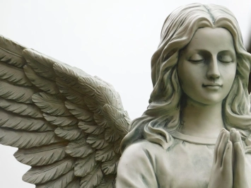 Betender Engel - Polystone Statue - 96 cm - handbemalt