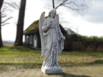 Ange - statue en pierre - 108 cm - blanc - détaillé