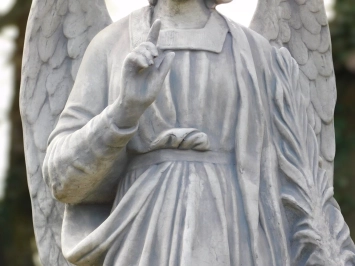 Ange - statue en pierre - 108 cm - blanc - détaillé