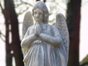 Ange en prière - statue en pierre - 100 cm - détaillée