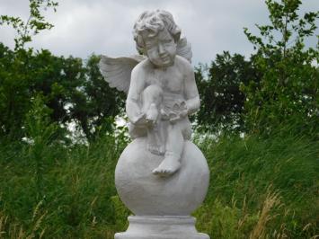 Ange sur sphère XL – polystone – statue décorative – 67 cm