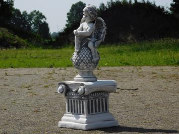 Stenen engel - op sokkel - 60 cm - spiritueel en in detail