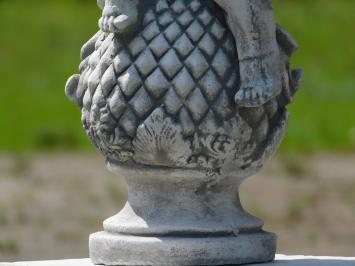Stenen engel - op sokkel - 60 cm - spiritueel en in detail