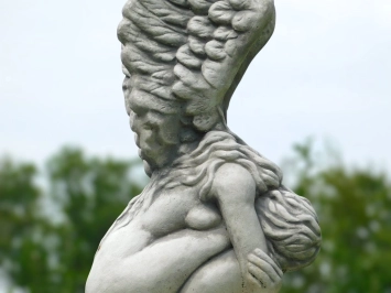 Ange à genoux sur socle - pierre - 139 cm - classique