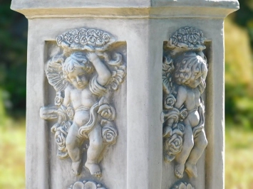Socle d'ange avec statue d'ange – 93 cm – pierre classique