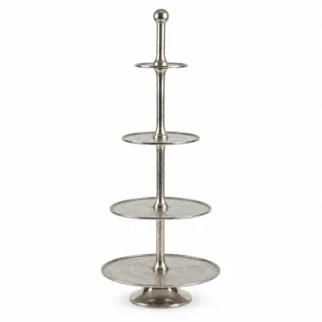 Zilverkleurige XL etagère – aluminium – 4-laags – 125 cm