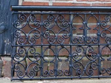 Clôture vintage - grille - ornement mural - 168 cm - noir