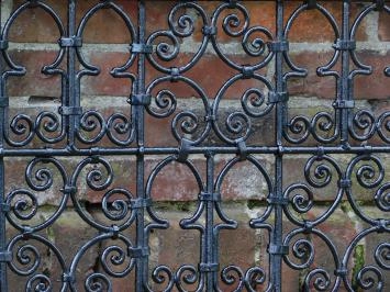 Clôture vintage - grille - ornement mural - 168 cm - noir