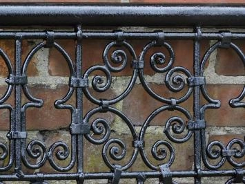 Clôture vintage - grille - ornement mural - 168 cm - noir