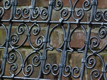 Clôture vintage - grille - ornement mural - 168 cm - noir