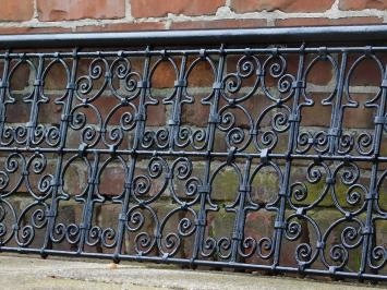 Clôture vintage - grille - ornement mural - 168 cm - noir