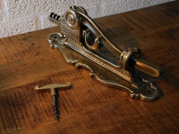 Ouvre-bouteille mural – tire-bouchon à levier – laiton patiné