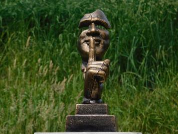 Statue « Le Chuchoteur » - aspect bronze - fonte - hauteur 28 cm
