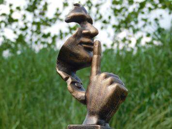 Statue « Le Chuchoteur » - aspect bronze - fonte - hauteur 28 cm