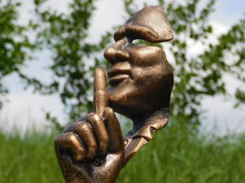 Statue « Le Chuchoteur » - aspect bronze - fonte - hauteur 28 cm