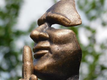 Statue « Le Chuchoteur » - aspect bronze - fonte - hauteur 28 cm