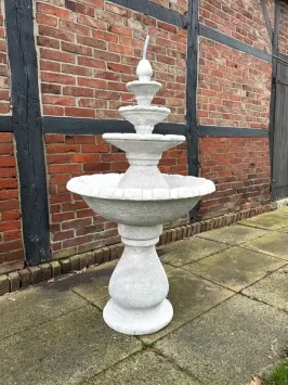 Fontaine de jardin à 4 vasques – 135 cm – pierre massive