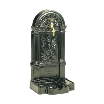 Staande tuinfontein – 89 cm – zwart aluminium met kraan