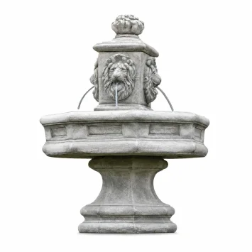 Fontein leeuw XL - 125 cm - steen - tuinfontein met spuwers