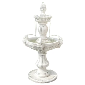 Steingartenbrunnen mit spuckenden Fröschen – 150 cm – massiv