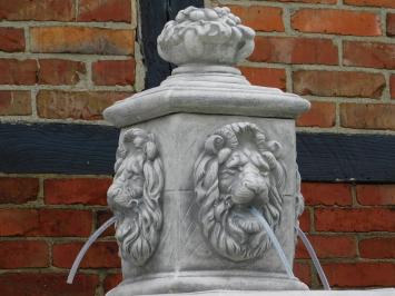 Springbrunnen Löwe XL - 125 cm - Stein - mit Wasserspeiern