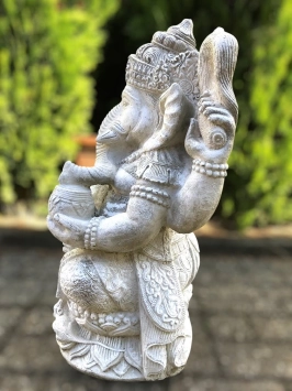 Ganesha - Steinstatue - 68 cm - klassisch weiß - Hinduismus