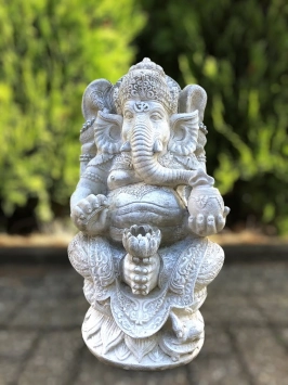 Ganesha - stenen beeld - 68 cm - klassiek wit - hindoeïsme
