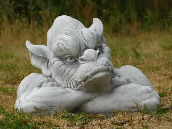Gargoyle tuinbeeld – groot stenen figuur – 42 cm breed