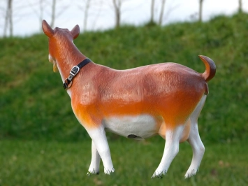 Ziege - Kunststoff Statue - 55 cm - in Farbe und Detail