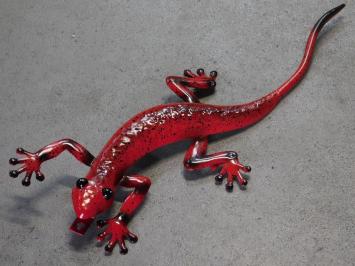 Satz von 4 farbigen Geckos - handbemalt - Metall
