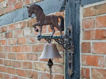 Gietijzeren deur bel met paard, met klepel