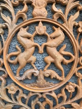 Deurrooster / raamrooster - balkonreling, gietijzer - rustiek