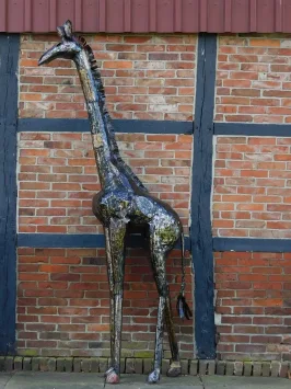 Giraffe 'Paulo' - handgemaakt uit Afrika - zwart met goud