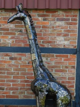 Giraffe 'Paulo' - handgemaakt uit Afrika - zwart met goud