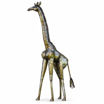Giraffe 'Loa' – zwart met goud – handgemaakt – 290 cm