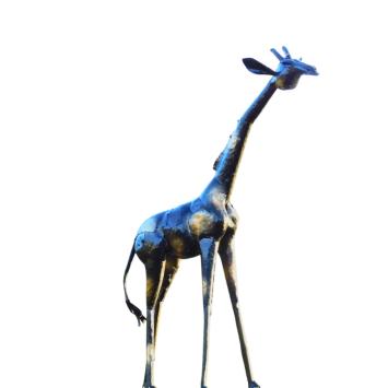 Giraffe 'Sanaa' - handgemaakt uit Afrika - 155 cm - zwart