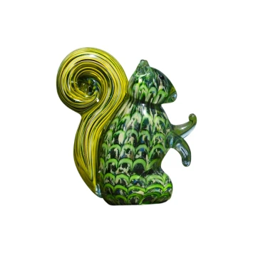 Glazen eekhoorn beeld – handgemaakt kunstobject – 16 cm