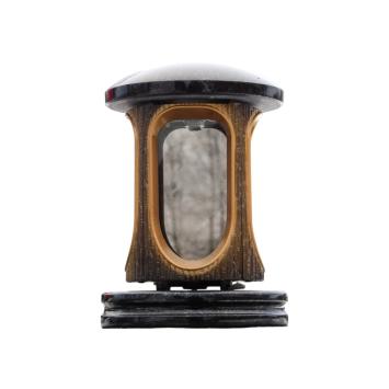 Grablaterne aus Granit – schwarz mit Gold – Grabschmuck