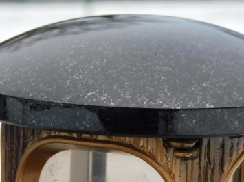 Grablaterne aus Granit – schwarz mit Gold – Grabschmuck